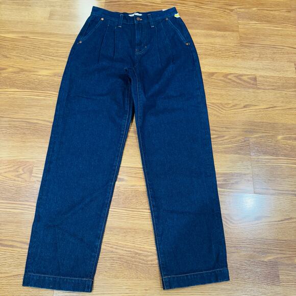 Madewell Baggy Straight Jeans  trousers in Woodham Wash: Pleated Edition 26 - Picture 9 of 14